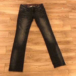 Rock Revival distressed dark wash jeans size 27